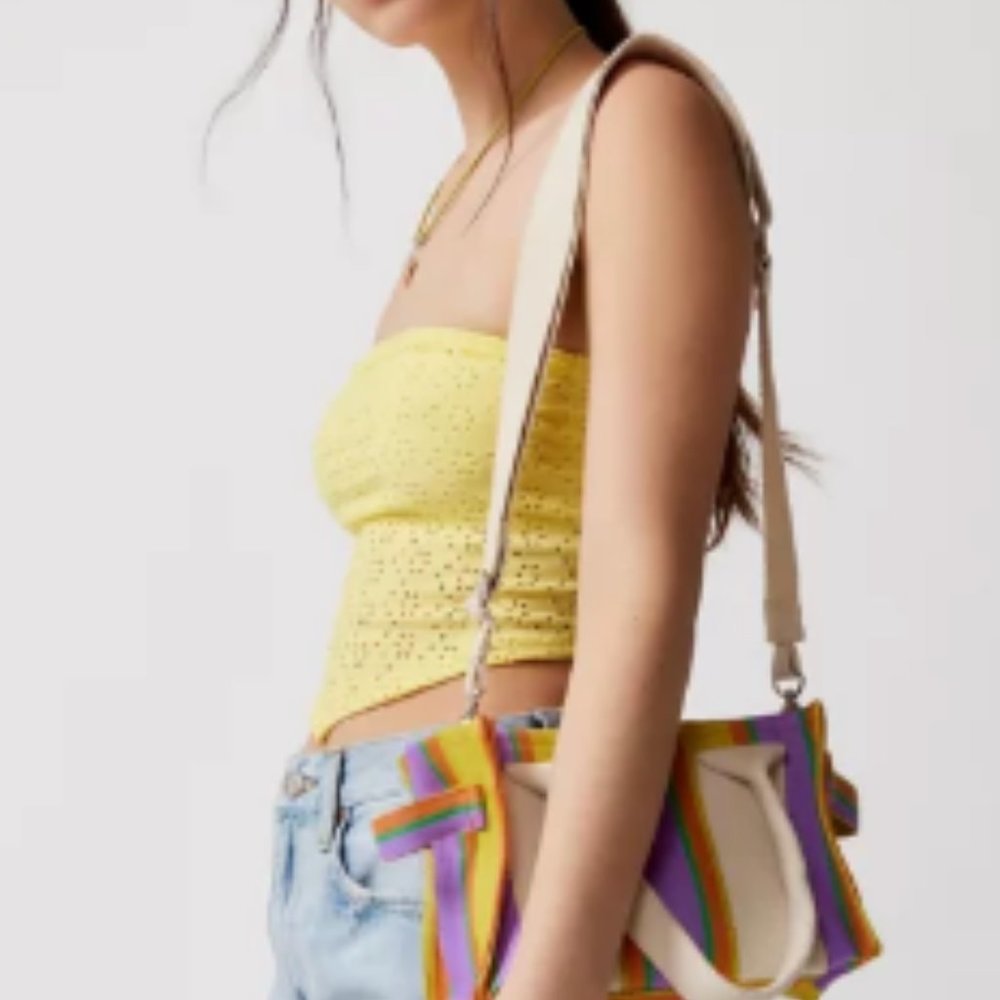 Urban Outfitter - Purple and Yellow BDG Serena Mesh Mini Tote Bag